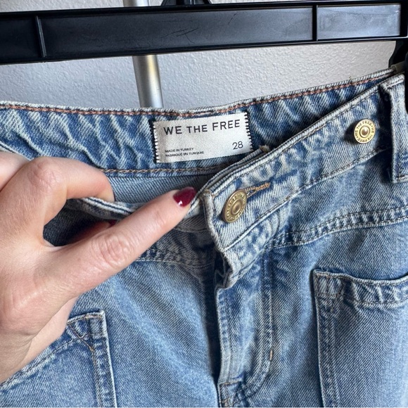 NWT Free People Palmer Wide Leg Cuffed Jeans Denim Sz 28 - Picture 13 of 14